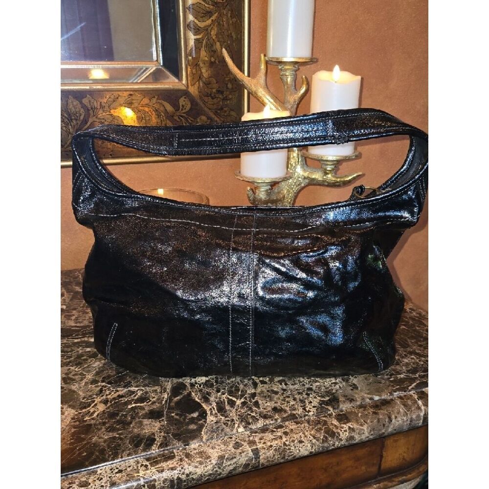 Coach Black Patent Leather Shoulder Bag - Picture 10 of 14